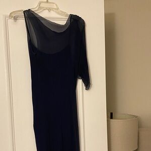 MaxMara Navy One Shoulder Dress